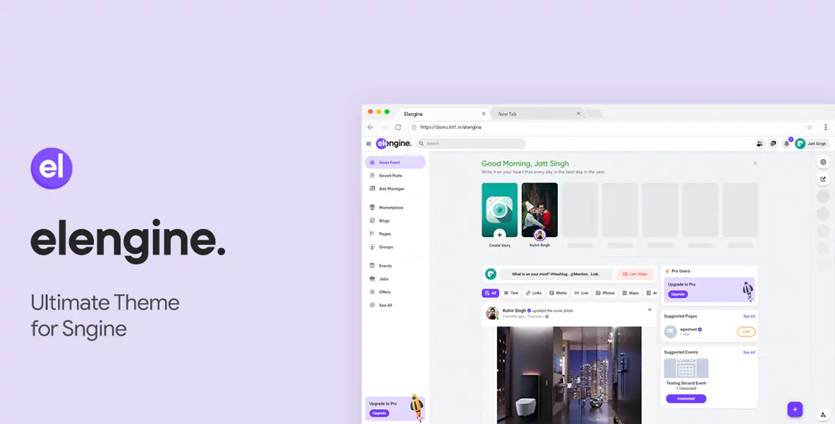 Elengine – The Ultimate Sngine Theme