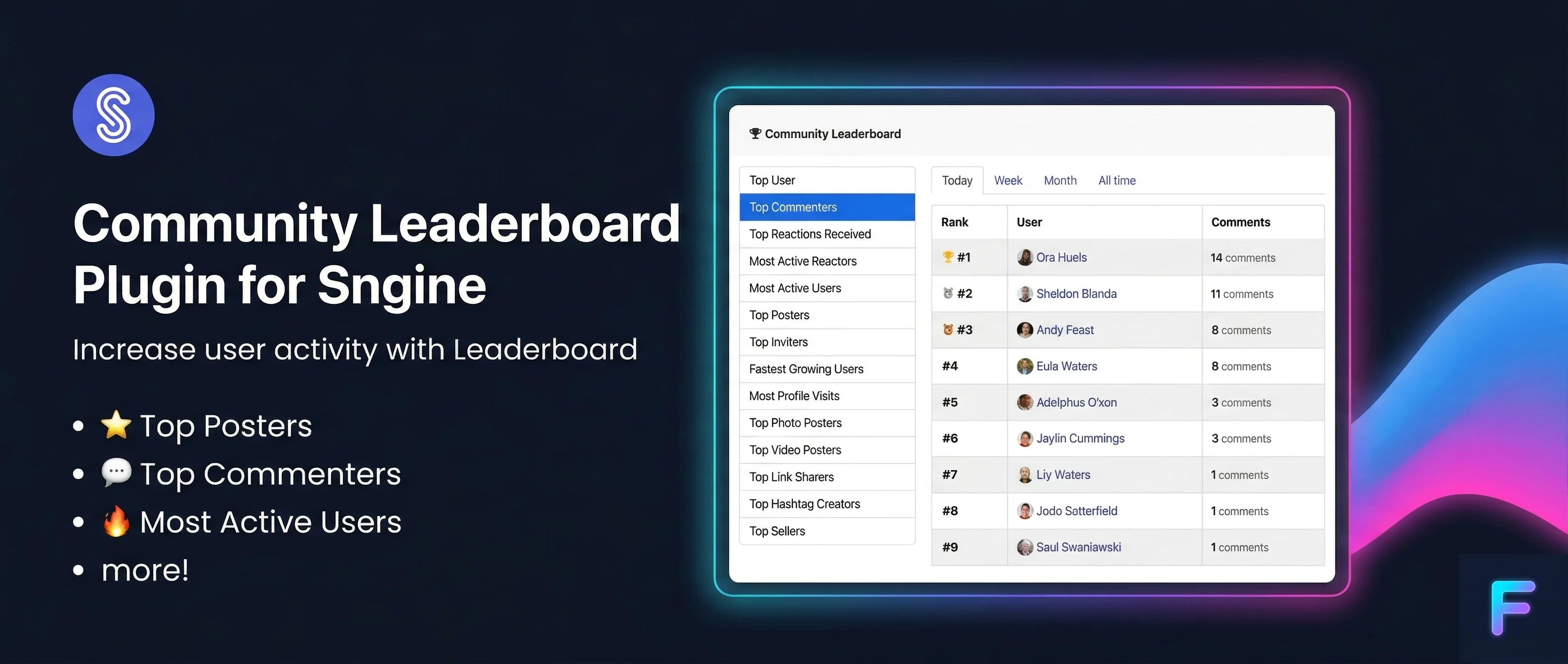 🏆 Community Leaderboard Plugin for Sngine by FlowSite.dev