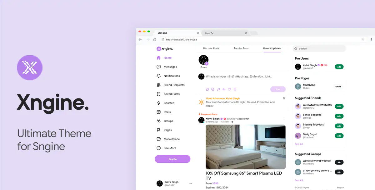 Xngine – The Ultimate Sngine Theme