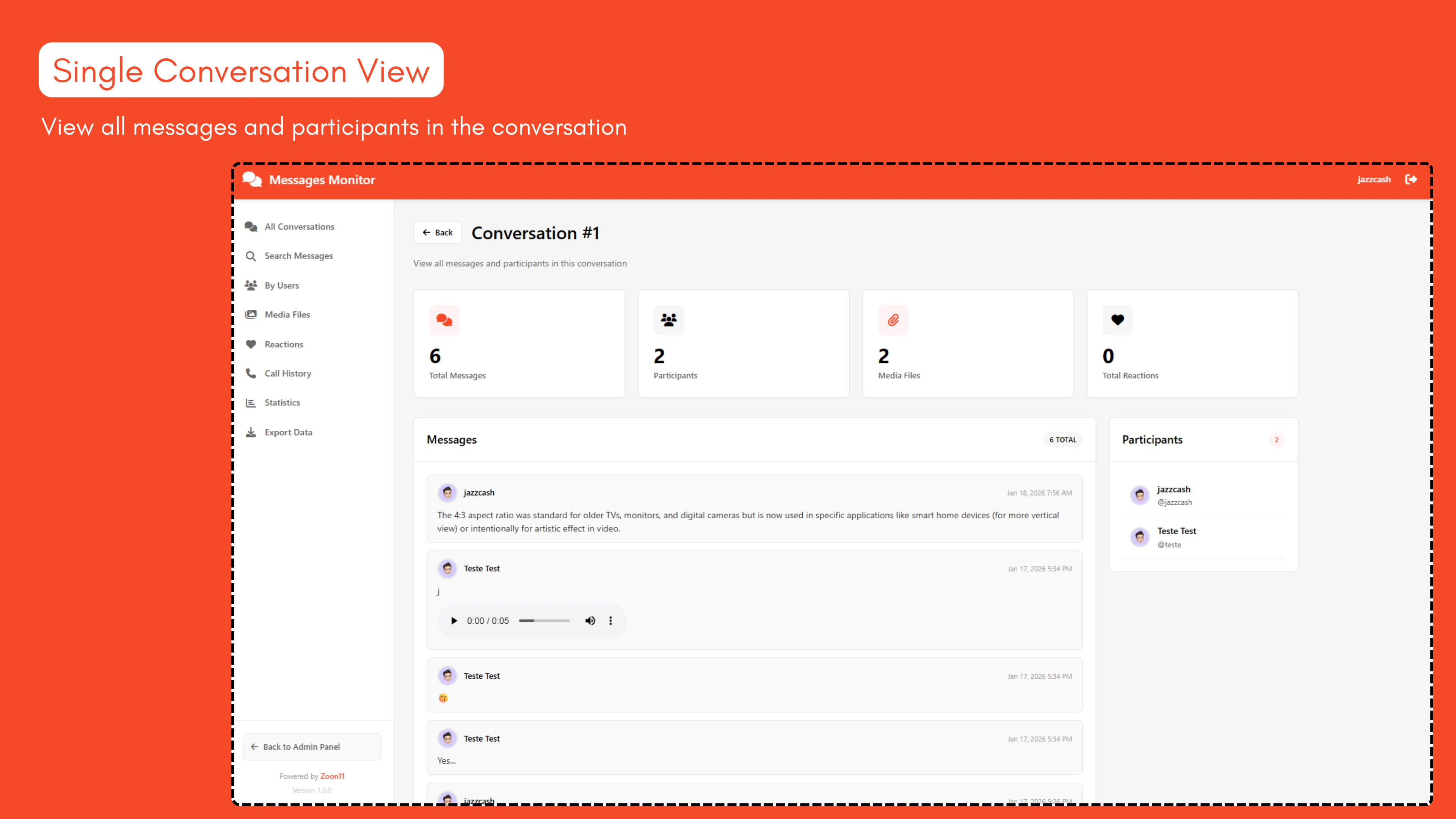 Messages Monitor for Sngine - View and Monitor All Messages Across your Platform