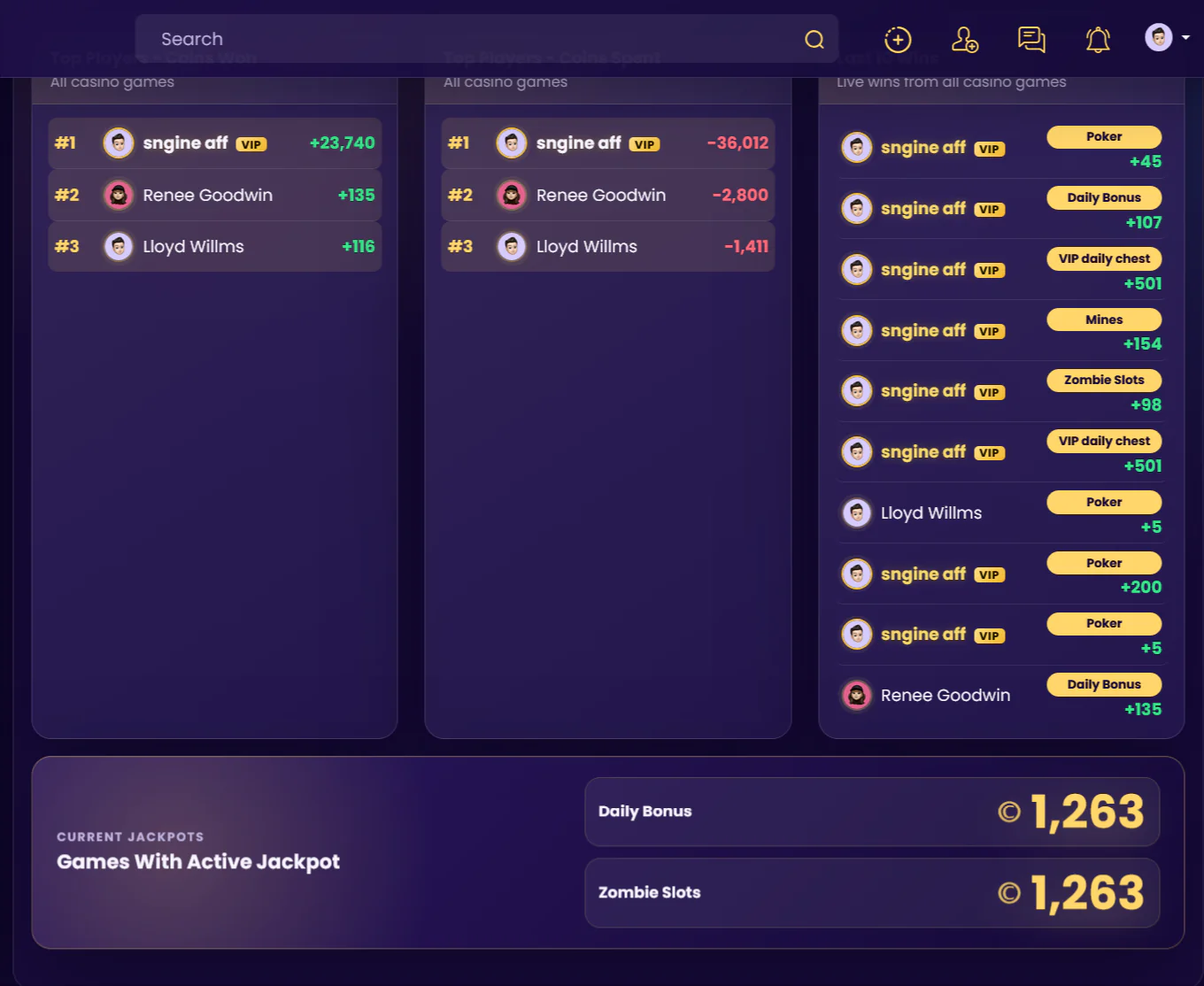 Community Casino for Sngine (SLOT, ROULETTE, POKER, MINES and more)