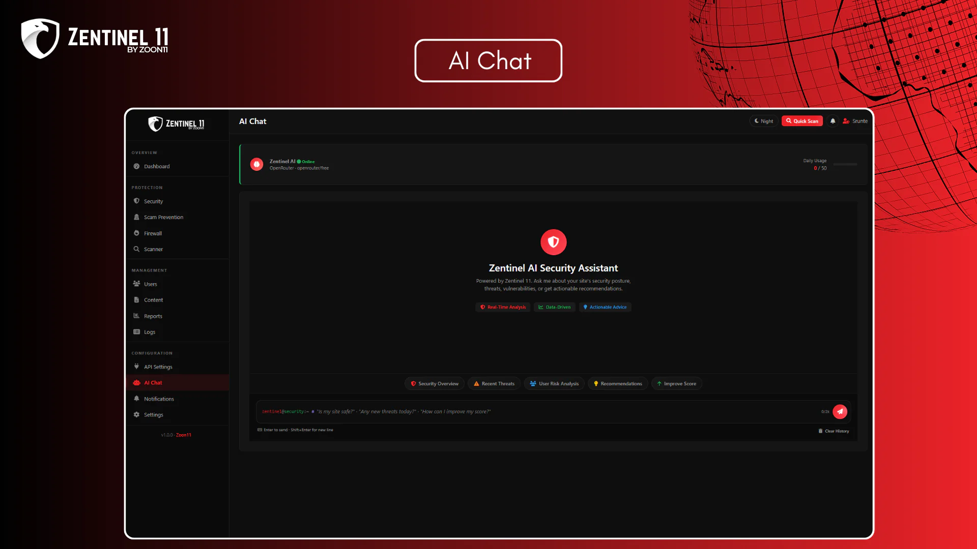 Zentinel11 – Enterprise-Grade Security & Scam Prevention (with AI Chat) for Sngine