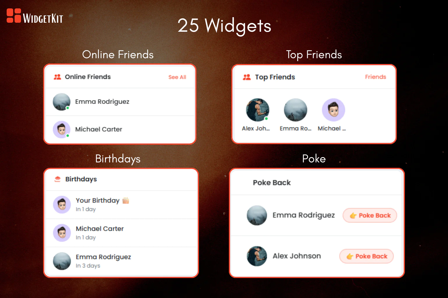 WidgetKit – 25 Sidebar Widgets for Sngine