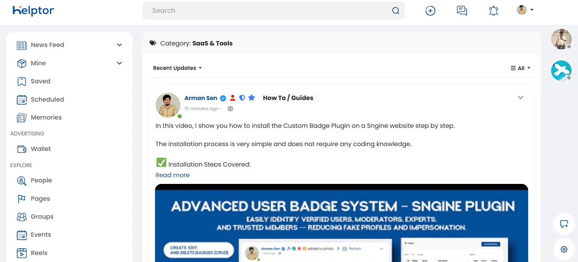 Mandatory Post Categories System Plugin for Sngine