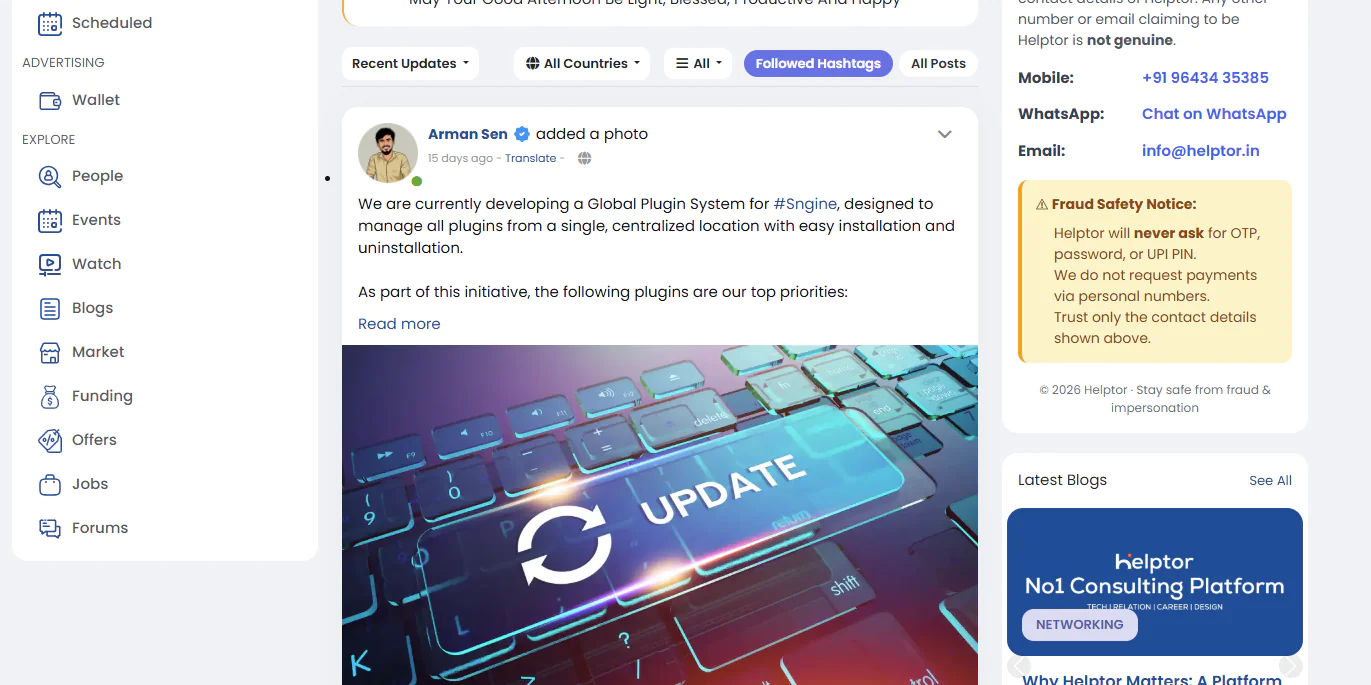 Hashtag Follow Plugin for Sngin