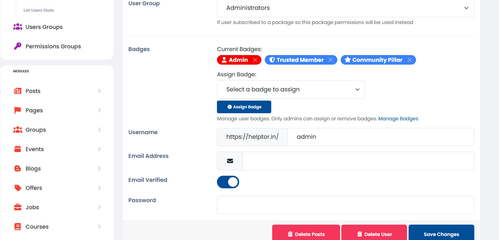 Advanced User Badge System – Sngine Plugin (Admin-Controlled)