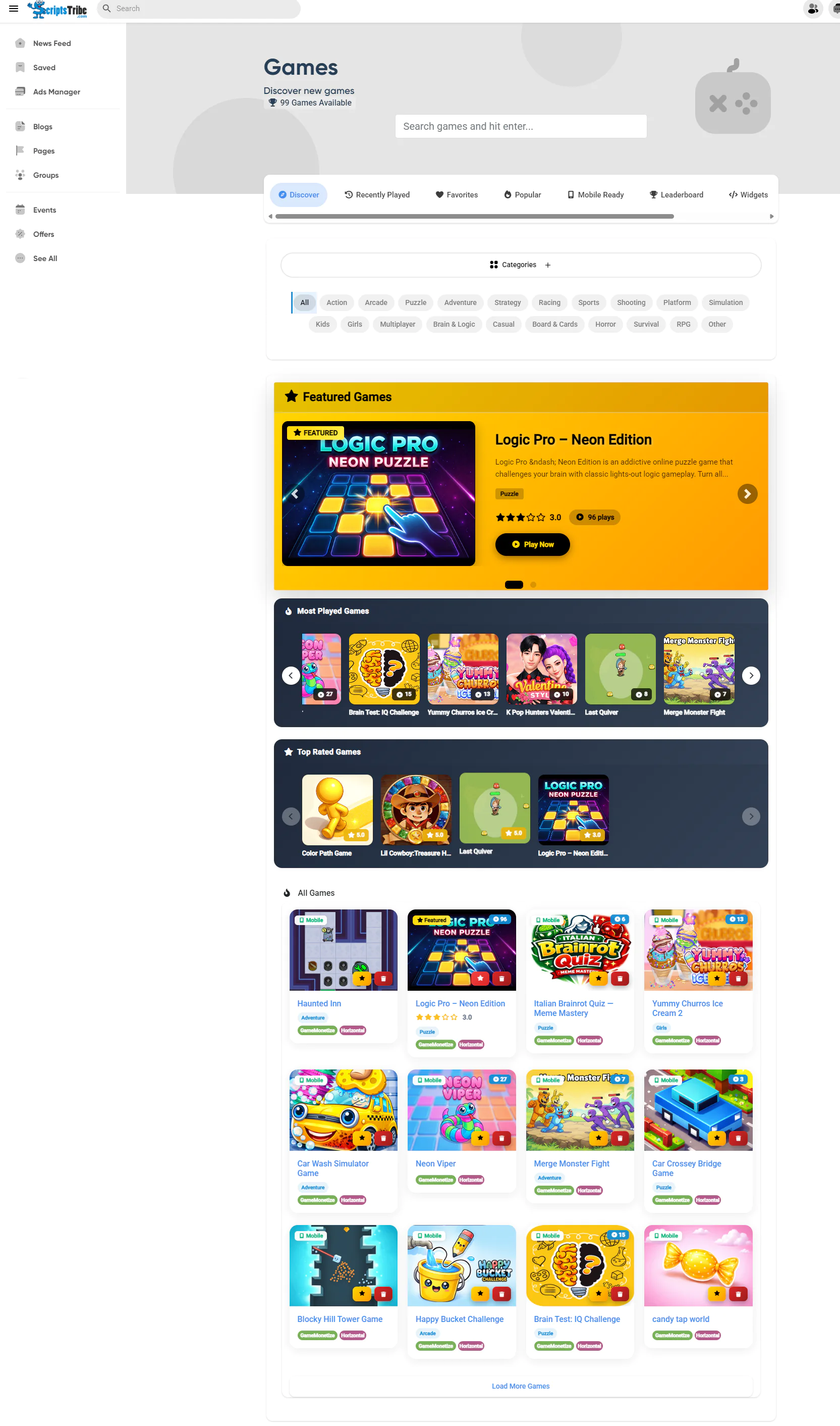 Affiliated Games for Sngine