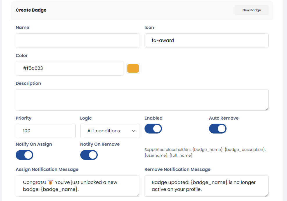 Smart Badge System – Auto Assign & Remove User Badges for Sngine