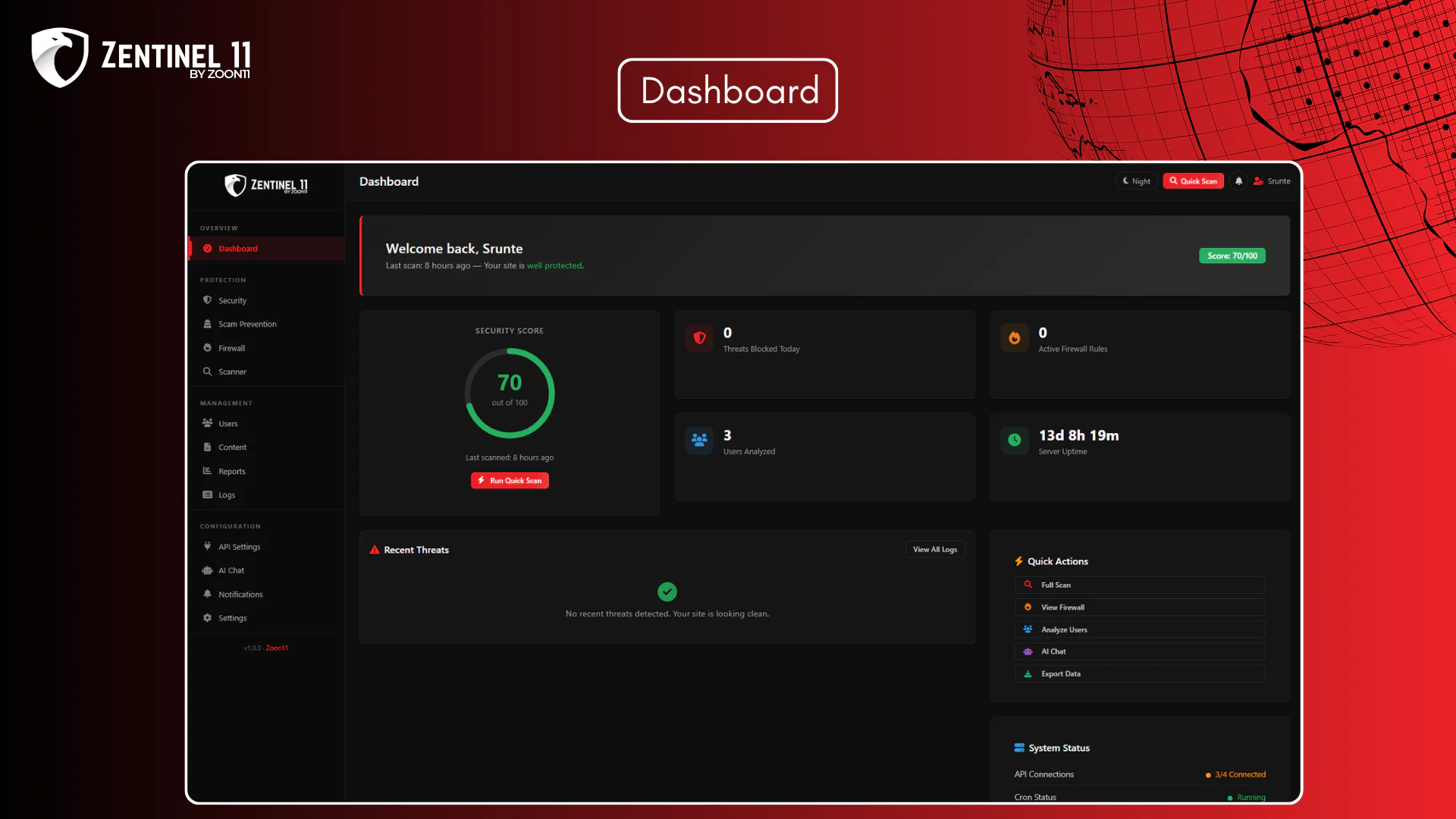 Zentinel11 – Enterprise-Grade Security & Scam Prevention (with AI Chat) for Sngine