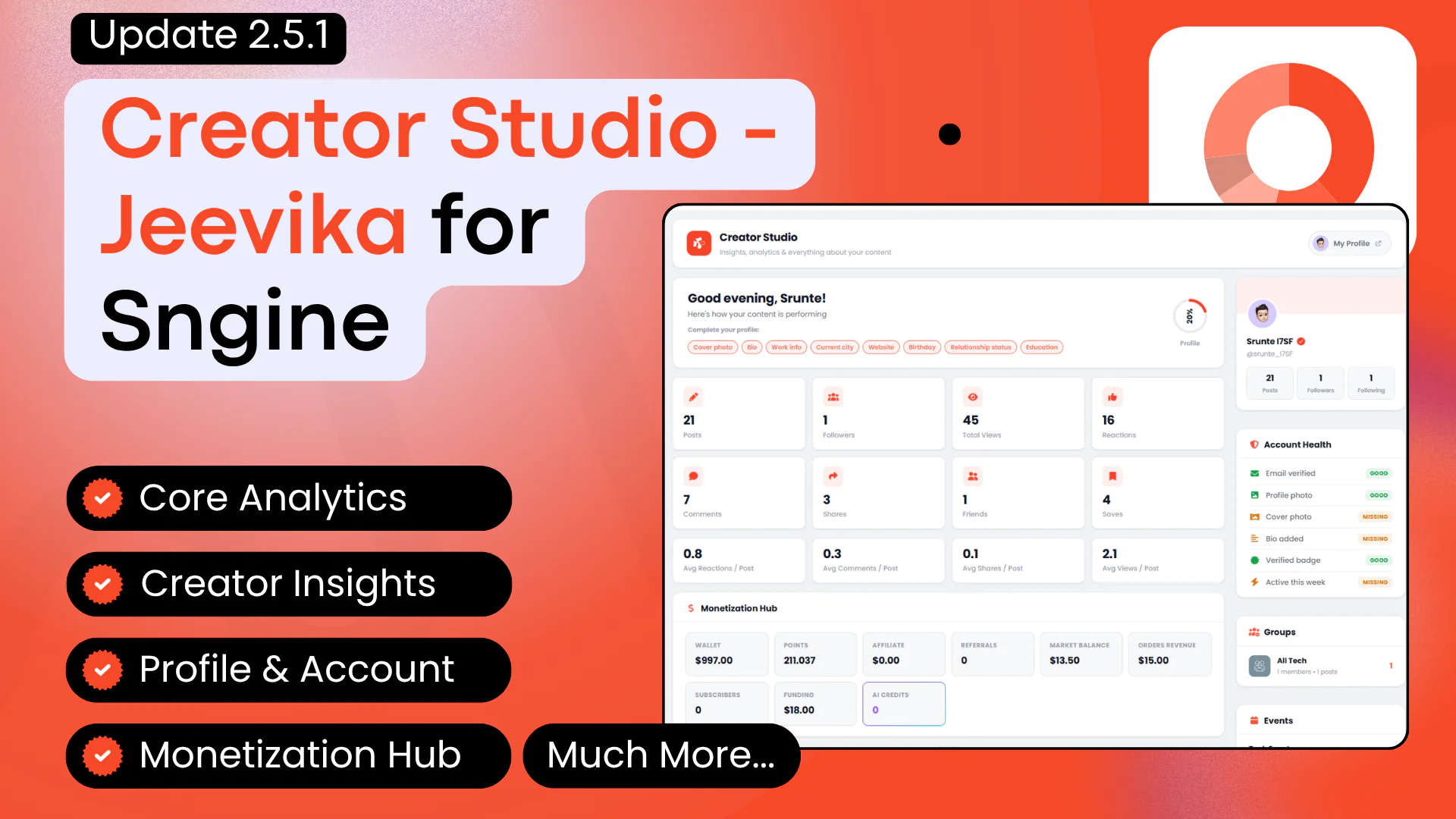 WidgetKit – 25 Sidebar Widgets for Sngine