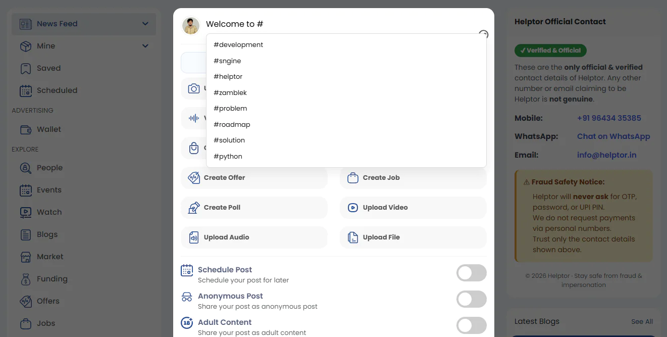 Hashtag Follow Plugin for Sngin