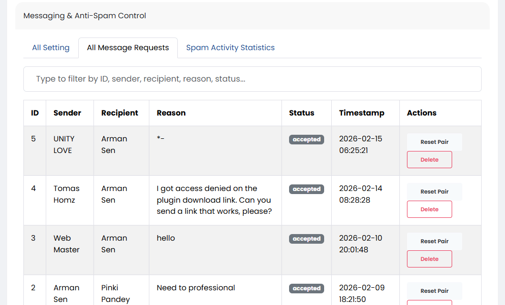 Message Request Layer for Sngine (LinkedIn-Style DM Approval)