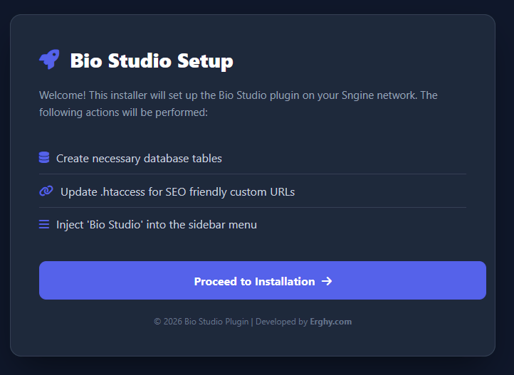 BioStudio Plugin For Sngine