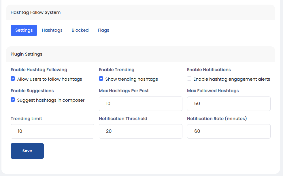 Hashtag Follow Plugin for Sngin
