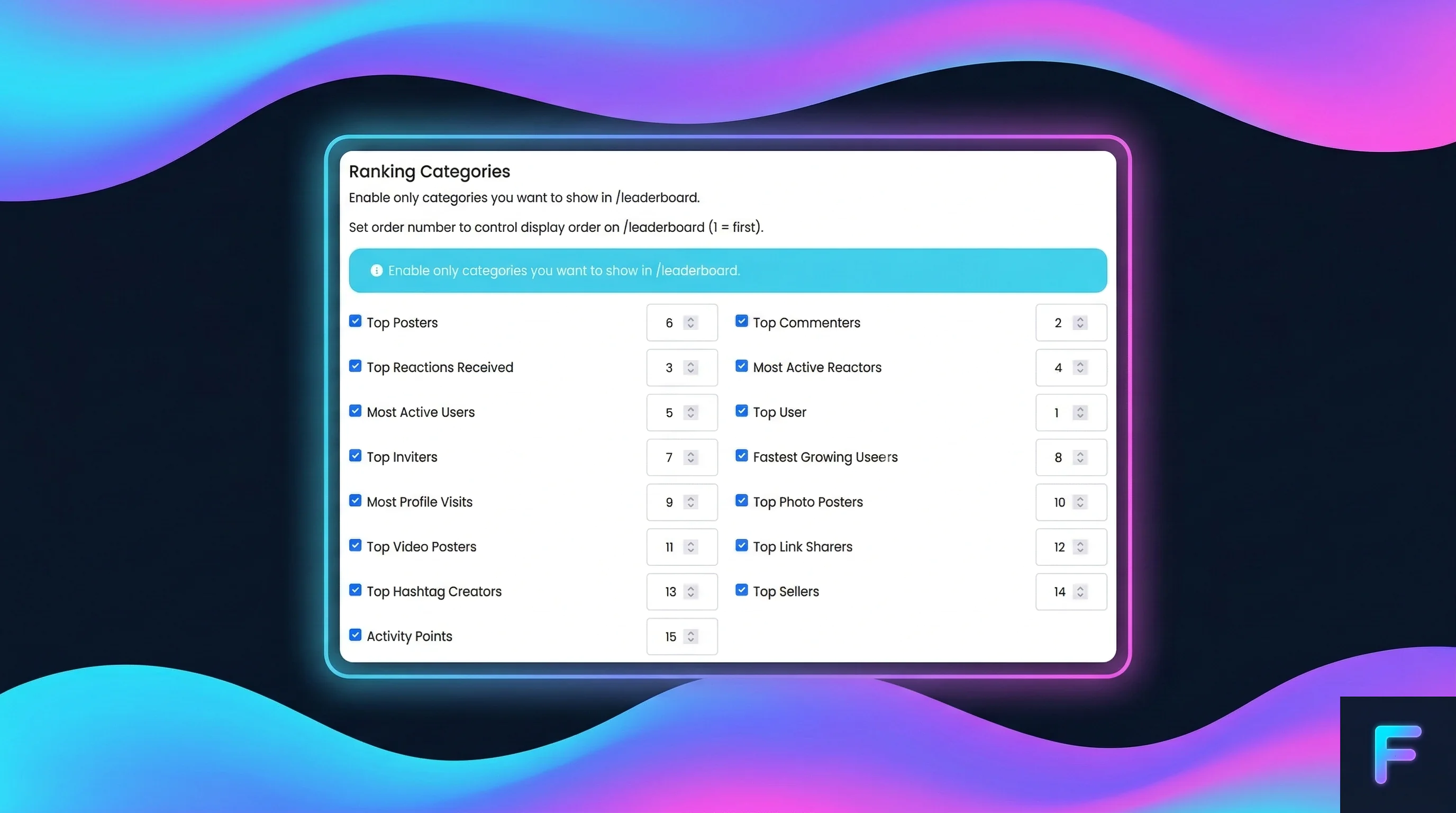 🏆 Community Leaderboard Plugin for Sngine by FlowSite.dev